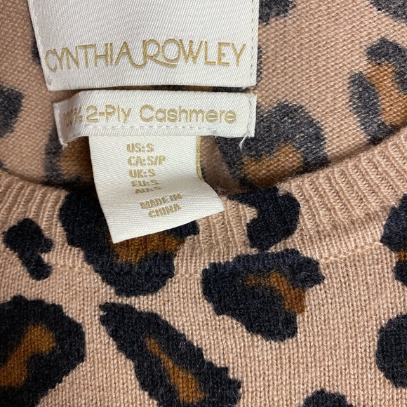 New Cynthia Rowley Cashmere Animal Print Sweater S - Picture 5 of 8